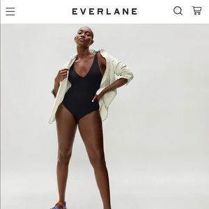 Everlane NWT black one piece swimsuit L